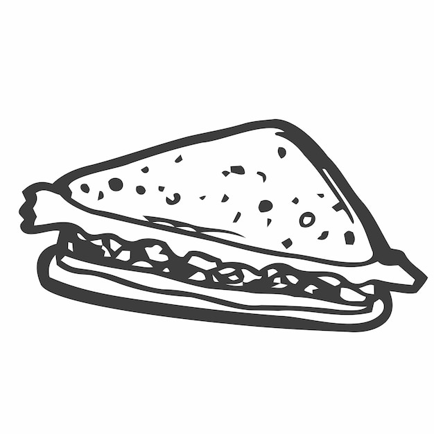 Black outline sandwich icon Doodle snack