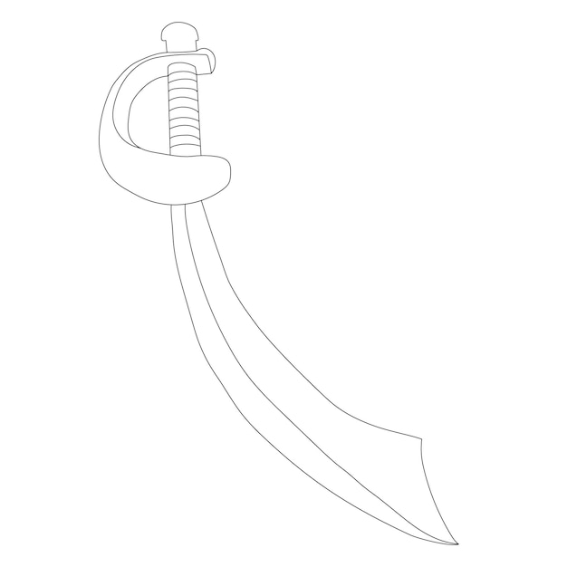 Black outline of sword saber