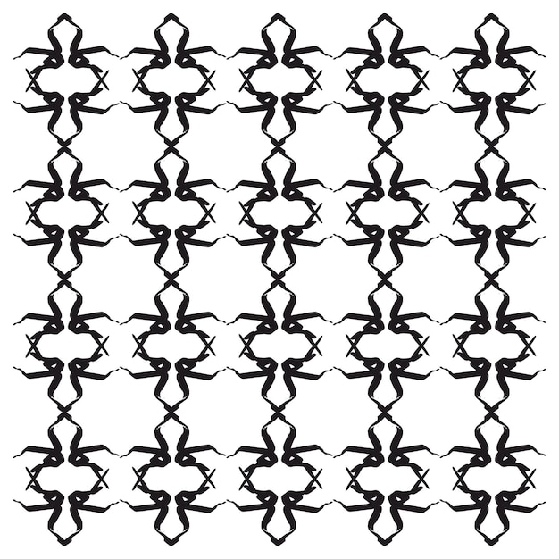 Black paint brush strokes vector seamless pattern. Hand draw lines illustration.