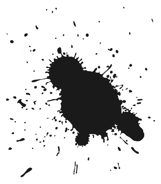 Black paint splatter Ink drop stains element