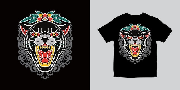 Black Panthera Illustration Tshirt Design