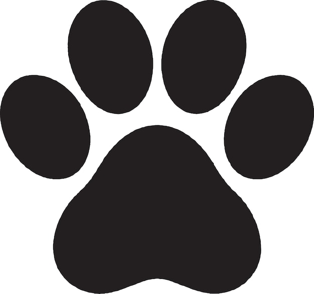 A black paw print with a paw print.