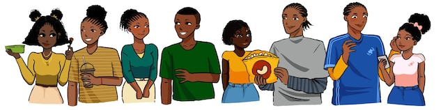 Vector black people illustration