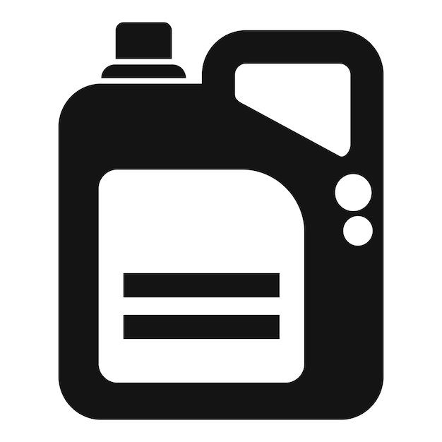 Vector black plastic bottle icon showing chemical product