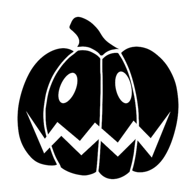 Black pumpkin Jack o lantern Vector illustration