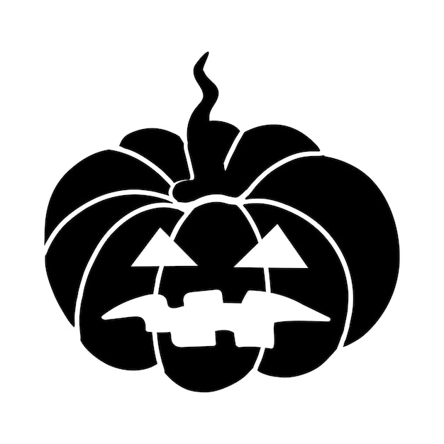 Black pumpkin Jack o lanternVector illustration