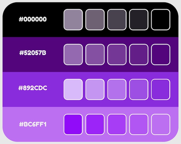 Black purple color palette vector neon colors catalog rgb pantone colors colour matching