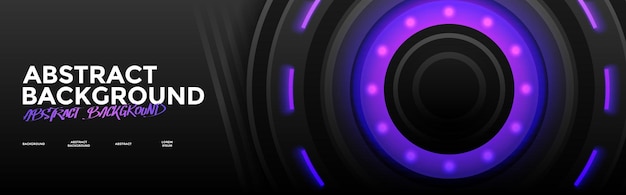 Black And Purple Futuristic Wide Abstract Background