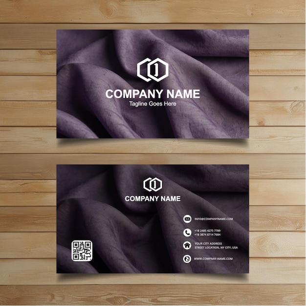 Vector a black and purple poster for company name on a wooden background