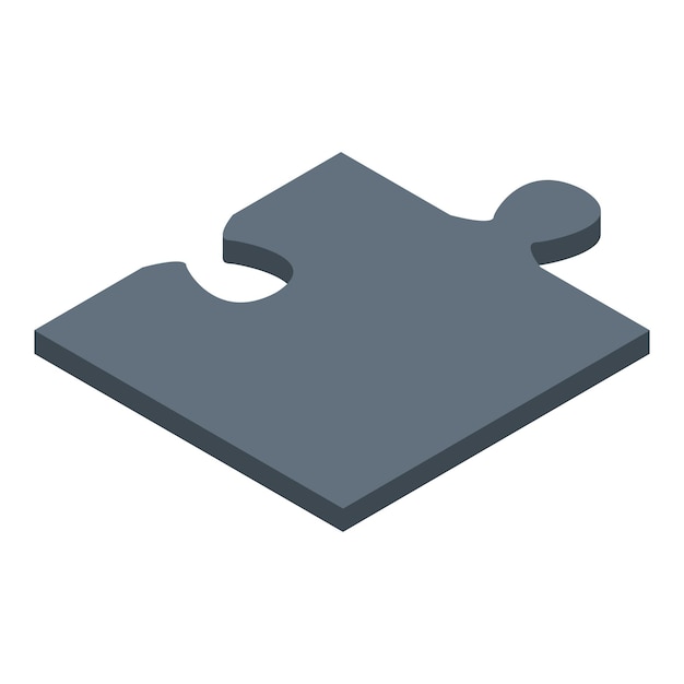 Black puzzle icon Isometric of black puzzle vector icon for web design isolated on white background