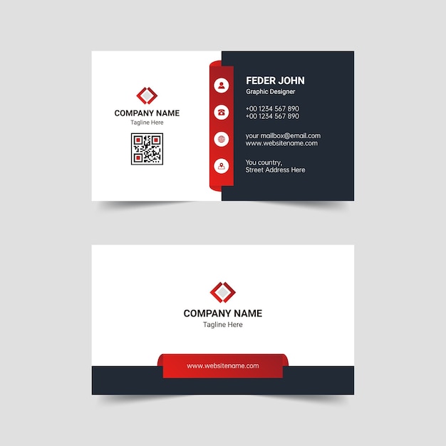 Black Red Business Card Template