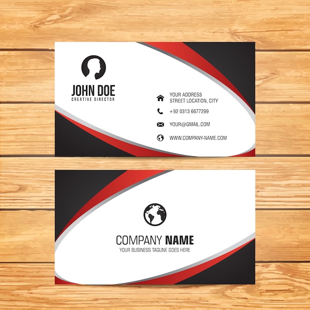 Black and red business card