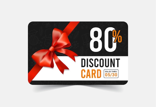 a black and red gift card with a red bow