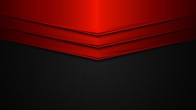 Black and red metal background Vector metallic banner Abstract technology background