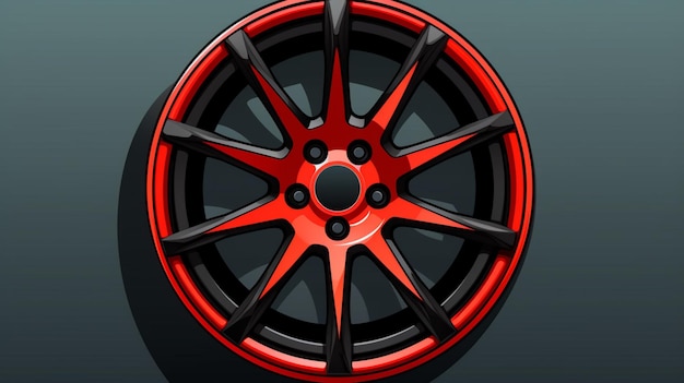 Vector a black and red rims with a silver rim and red rims