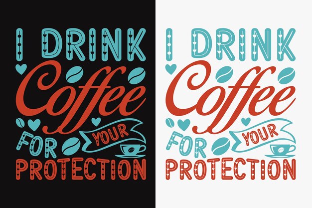 Vector a black and red version of the i drink coffee your protection logo.