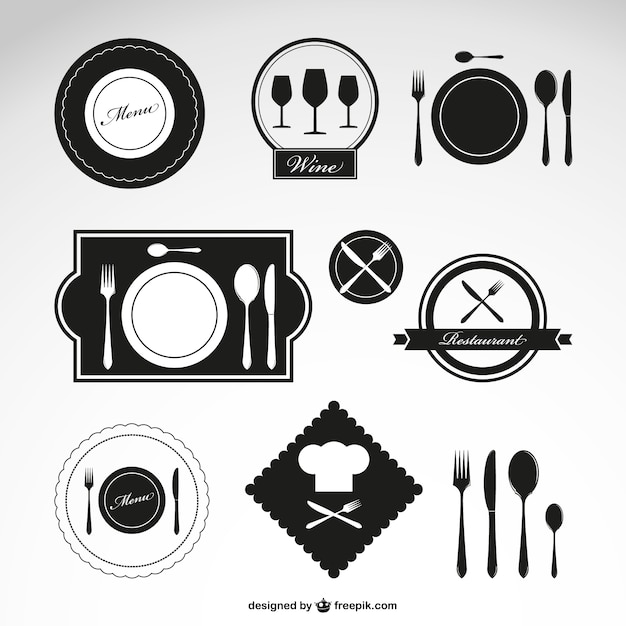 Black restaurant logos