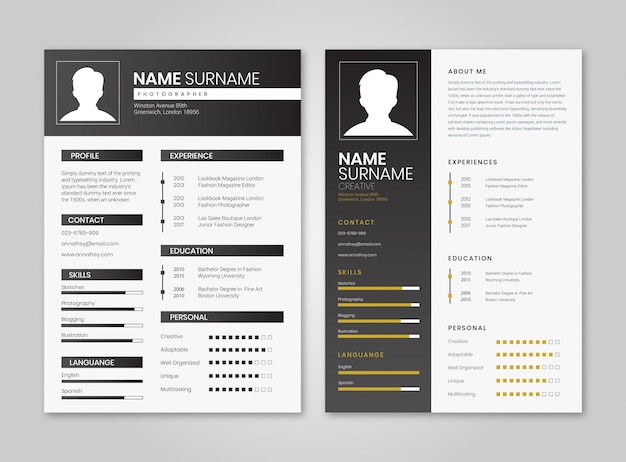 Black Resume Minimalist Pack