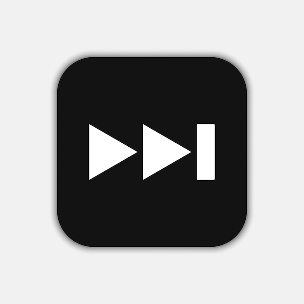 Black rewind button flat design style