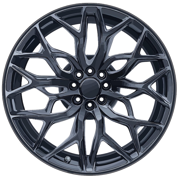 Vector a black rim that has a silver rim that says quot rims quot