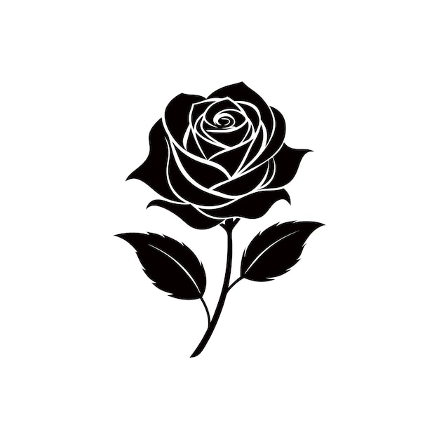 Black rose vector style art