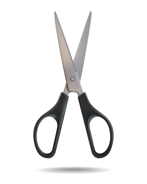 Black scissors isolated.