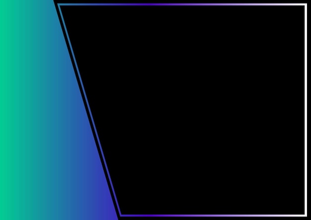 Vector a black screen with a blue border and a black background