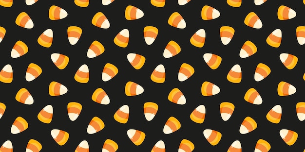 Black seamless banner with candy corn