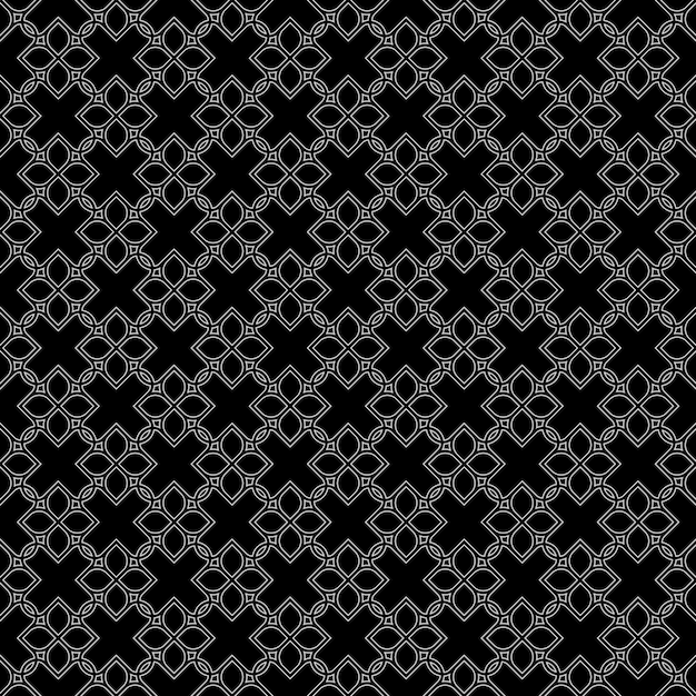 Black seamless pattern in oriental style