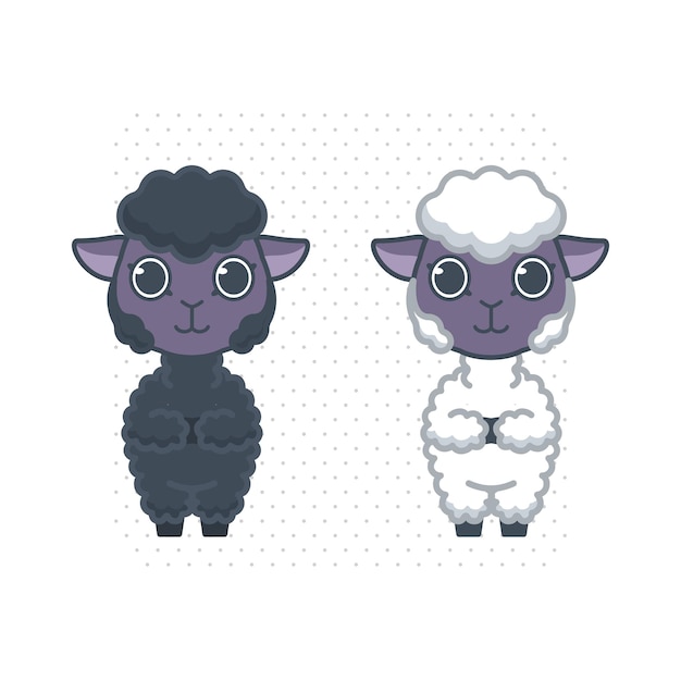 Black sheep mascot cartoon logo illustration