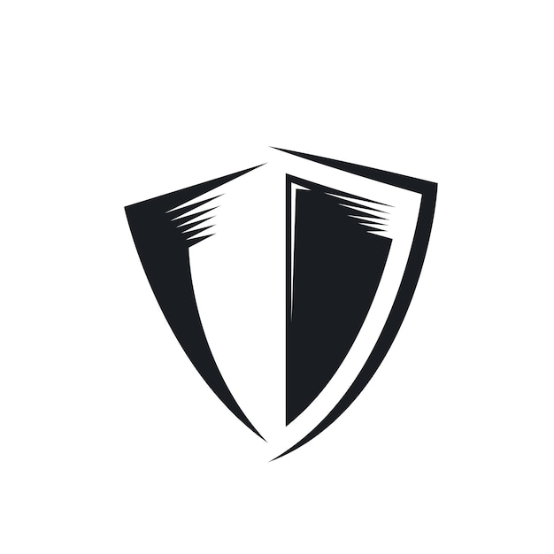 Black shield icon vector concept design template