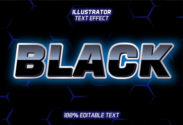 Black shiny text effect on hexagon seamless pattern background