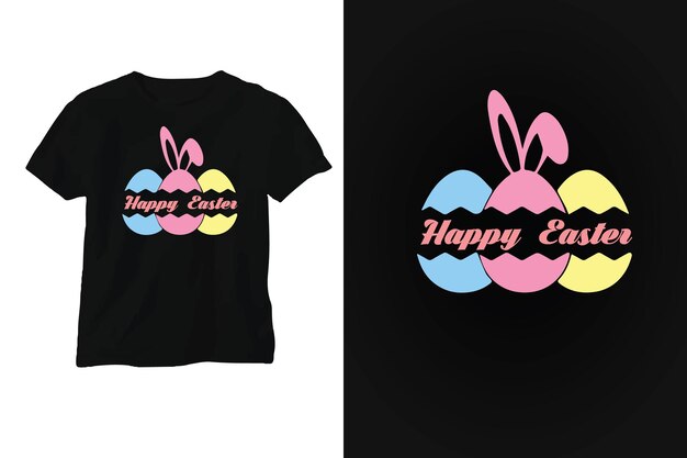 Vector a black shirt that says happy easter on it