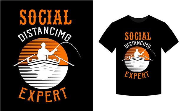 Vector a black shirt that says social distancing expert.