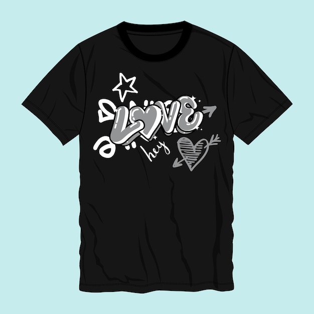 A black shirt with the word love on it