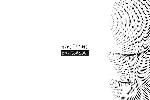 Vector black side wavy halftone background vector