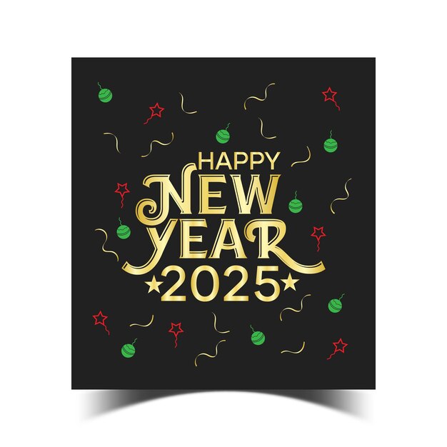 Vector a black sign with a gold border that says happy new year