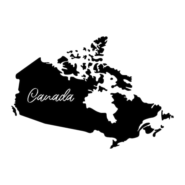 Black Silhouette of a Canada Country Map