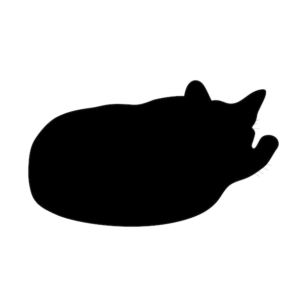 Black silhouette of a cat on a white background