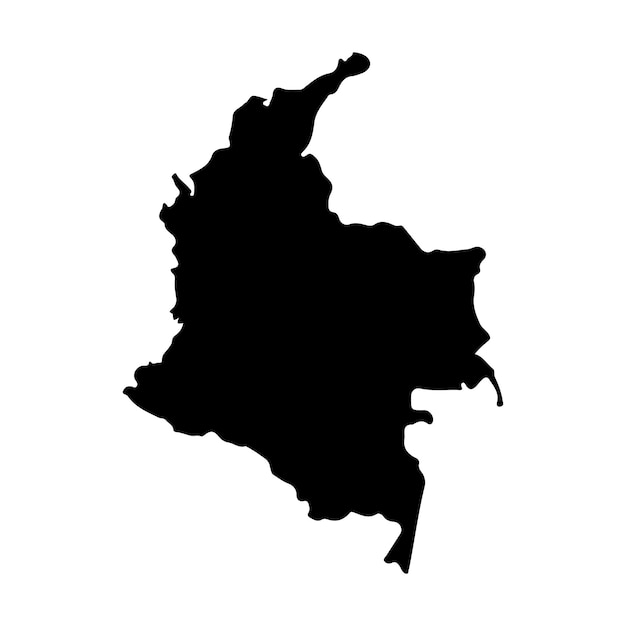 Black silhouette of the country Colombia. Map. Vector illustration