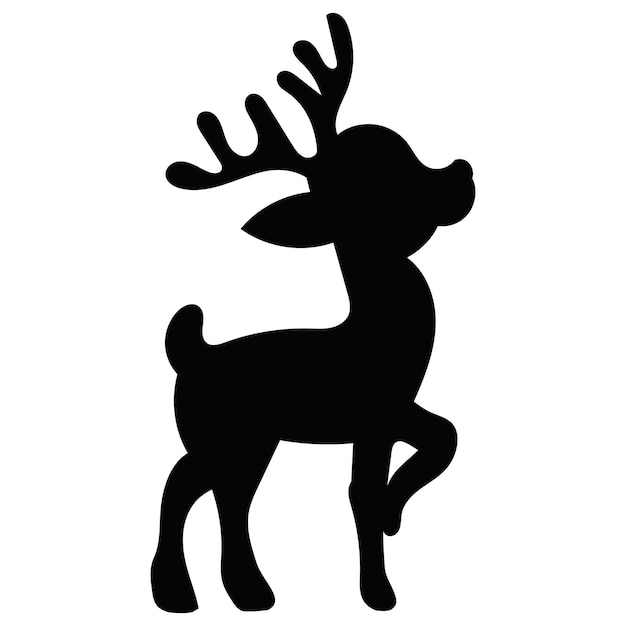 Black silhouette deer with antlers vector