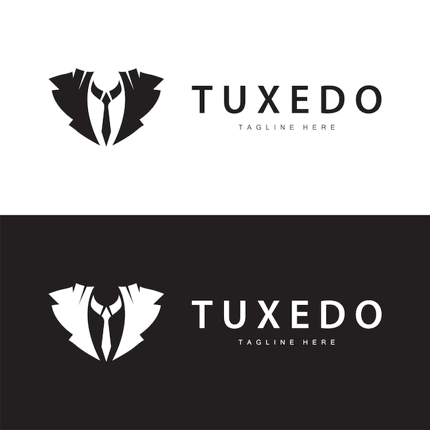 Black silhouette design tuxedo jacket logo simple illustration template for company branding use