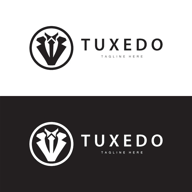 Black silhouette design tuxedo jacket logo simple illustration template for company branding use