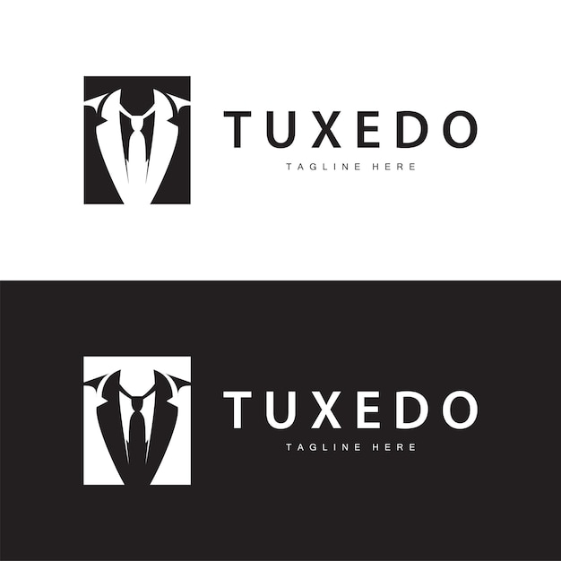 Black silhouette design tuxedo jacket logo simple illustration template for company branding use