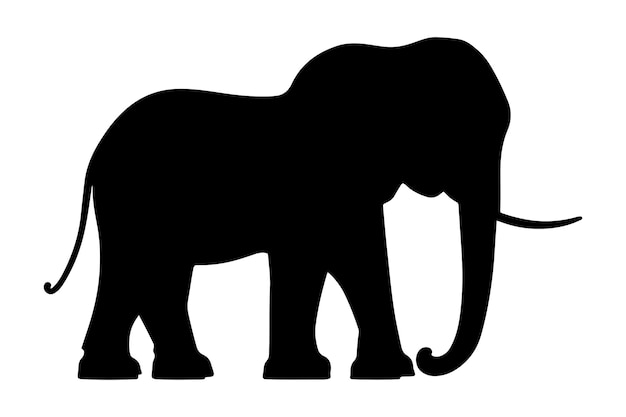 Vector black silhouette of elephant elephant silhouette vector