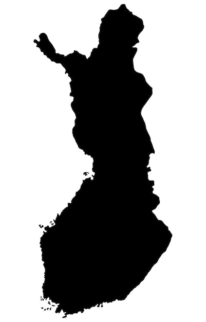 Black Silhouette of a Finland Country land Map