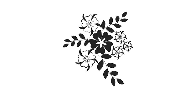 Black silhouette of flower design