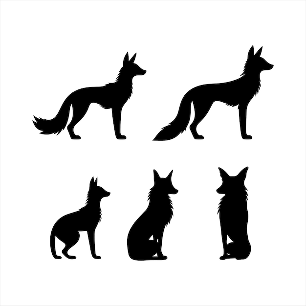 A black silhouette Fox set