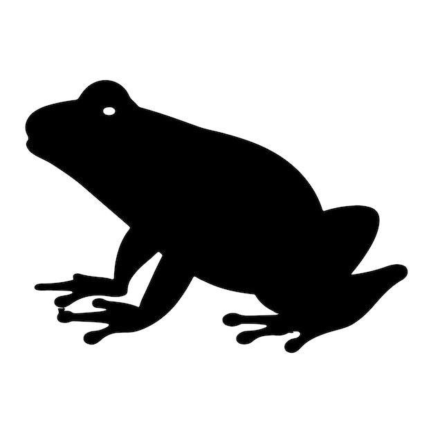 A black silhouette of a Frog clip art illustration