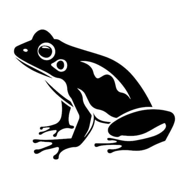 A black silhouette of a Frog vector clip art